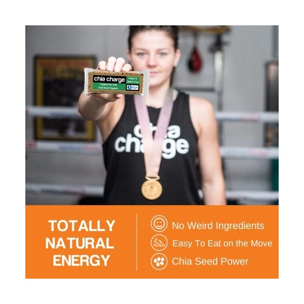 Chia Charge Vegan Protein Flapjacks – Lot de 18 mini barres énergétiques 30 g sans gluten, huile de palme et produits laiti