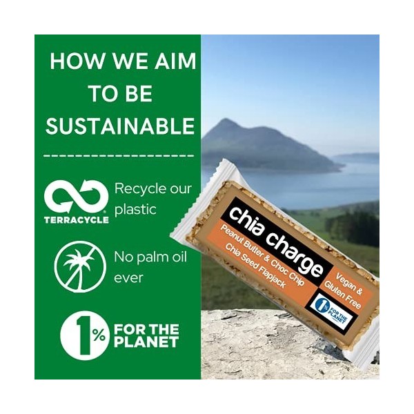 Chia Charge Flapjacks - Lot de 18 mini barres énergétiques 30 g sans gluten, sans huile de palme et sans produits laitiers 