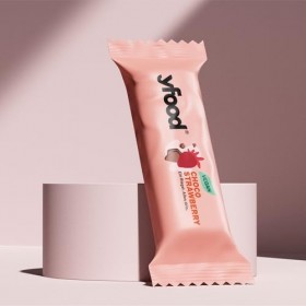 yfood Barre Choco Strawberry, barre protéinée à emporter, THIS IS FOOD, 13 g de protéines, 25 vitamines et minéraux, 12 x 60 