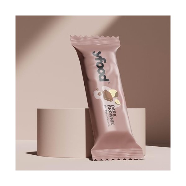 Barre yfood Dark Brownie, barre protéinée à emporter, THIS IS FOOD, 14 g de protéines, 25 vitamines et minéraux 12 x 60 g 