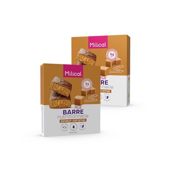 Barre Nutritionnelle | Riche en Protéines et Fibres | Faible en Sucres et Matières Grasses | Laboratoire Milical Lot de 2, P ...