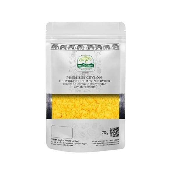THIMA Ceylon Poudre de citrouille de qualité supérieure, wattakka séchée au soleil, végétalien, sans gluten, sans additifs, 7