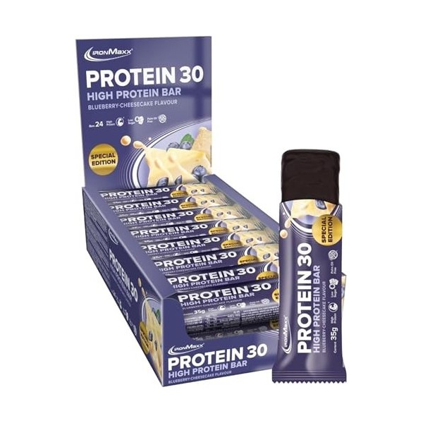 IronMaxx Protein 30 Barre Protéinée - Cookies & Cream 6 x 35g | Barre Proteine Faible en Sucres | Repas Minceur & Snack Sport...