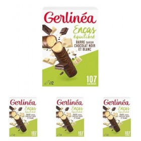 Gerlinéa 12 Barres saveur Chocolat Noir & Blanc 372 g Lot de 4 
