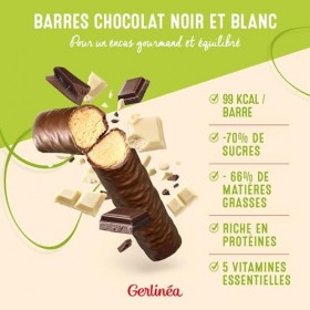 Gerlinéa 12 Barres saveur Chocolat Noir & Blanc 372 g Lot de 4 