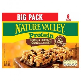 NATURE VALLEY Protein Barres protéinées à la cacahuète et chocolat noir 8 x 40 g Barres nutritives