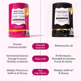 She-Lajit Honey Bars, 30 barres aromatisées à la fraise, pour un plaisir sans effort à tout moment et en tout lieu, offrant u