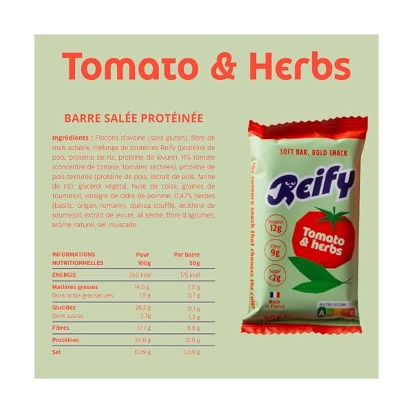 Reify Barre Protéinée Salée 3 Saveurs Découverte – Riche en Fibres 9g, 12g Protéines Végétales, 175kcal Par Barre – Vegan, 