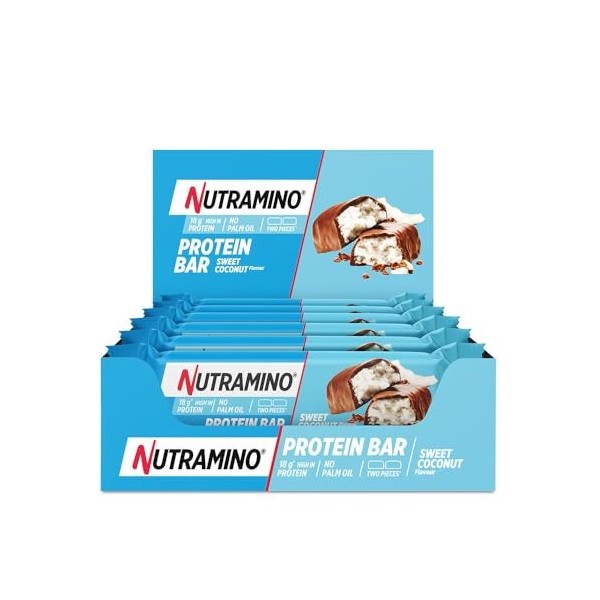 Nutramino | Boîte Protein Bar 12x55g | Barres protéinées | Boîte de 12 Protein Bar - Chocolate Caramel Peanut Barres nutritives