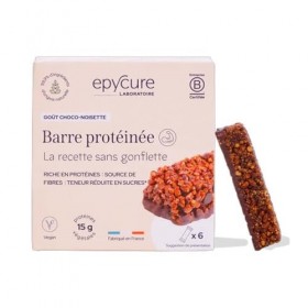 Epycure | Barre Protéinée 6x30g | Barres protéinées | 15 g de protéines et 121 kcal - Chocolat Noisette