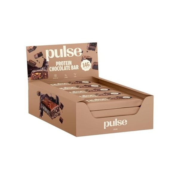 Pulse Protein – Barres Protéinées Vegan Bio – Pack de 12 x 55g – Protéiné, Sans Lactose, Sans Gluten, Source de Fibres – Snac...