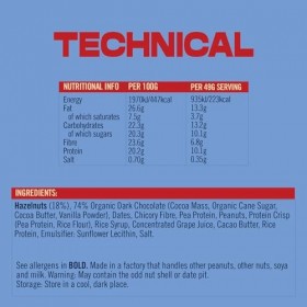 Vive Natural Vegan High Protein Bar - High Protein, 100% Natural Hazelnut, x12 