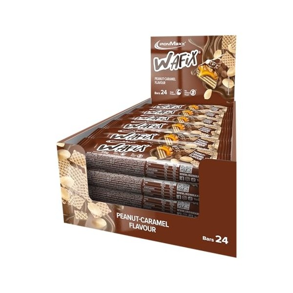 IronMaxx Wafix - Peanut Caramel 24 x 39 g | Gaufres à haute teneur en protéines avec aliments | Zuckerreduziert & knusprig | ...