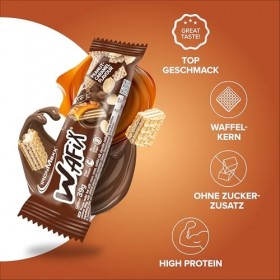 IronMaxx Wafix - Peanut Caramel 24 x 39 g | Gaufres à haute teneur en protéines avec aliments | Zuckerreduziert & knusprig | ...