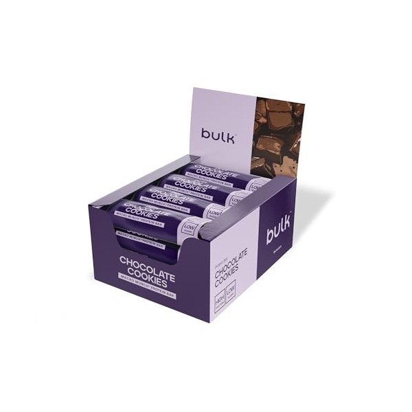 Bulk Macro Munch Barre Protéinée | Chocolat Cookies | 12 x 62g | 20g de protéines par barre | Faible en sucre | Riche en fibr