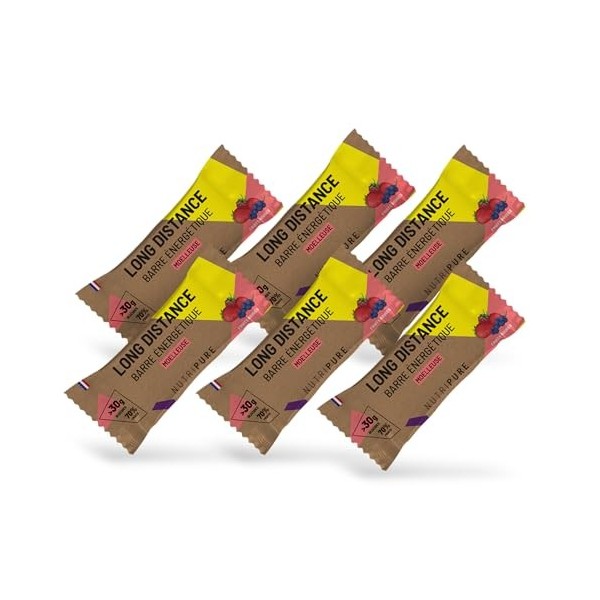 Nutripure | Barre Energétique Longue Distance | 6 Barres Énergétiques Sport Riche en Glucides | Snack pour Effort dEndurance