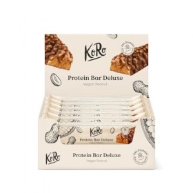 KoRo - Barre protéinée Deluxe Vegan cacahuète 12 x 55 g - Riche en protéines - Vegan - Sucrée au maltitol et au sucralose Bar...