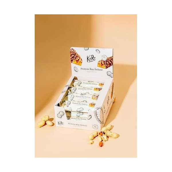 KoRo - Barre protéinée Deluxe Vegan cacahuète 12 x 55 g - Riche en protéines - Vegan - Sucrée au maltitol et au sucralose Bar...