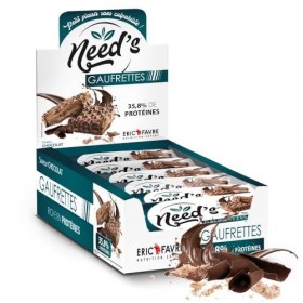 GAUFRETTES NEED’S CHOCOLAT PROTÉINÉES - Collation Sport - 15g de Protéines par Portion - Riche en BCAA - Avant ou Après Entra...