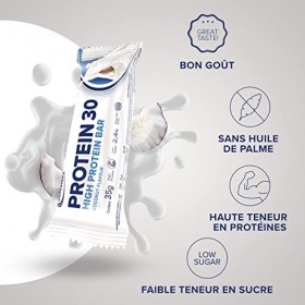 IronMaxx – Barre Protéinée Protein 30 Noix de Coco – 24 x 35 g – Barre protéinée à faible teneur en sucres, sans gluten, sans
