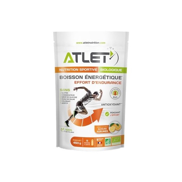 ATLET Boisson Energétique Agrumes 450g Barres nutritives