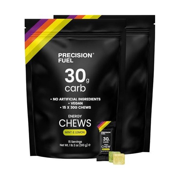 Precision Fuel 30 Energy Chews - Snack à base de glucides pour les sports dendurance, 30g de glucides par portions Pack de B...