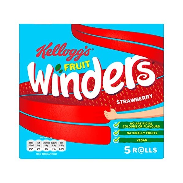 Kelloggs Lot de 5 bobineuses à fruits Fraises 85 g