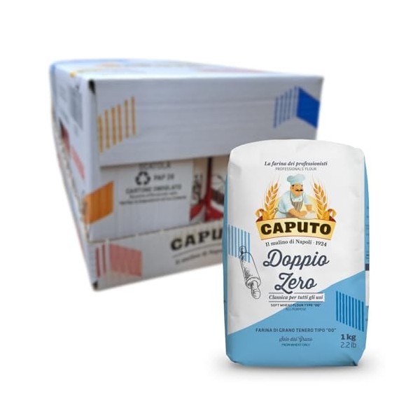 Caputo - 6 paquets de farine pour pâtes fraîches et gnocchis, farine de Naples, 00, 1 kg Barres nutritives