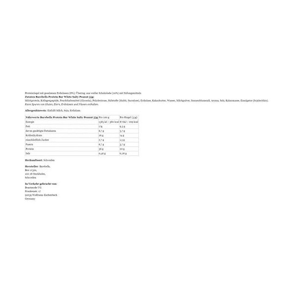 Barebells Protein Bar White Salty Peanut 12 x 55 g