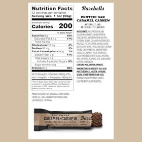 Barebells Barres protéinées au caramel et noix de cajou – 12 barres de 53,9 g avec 20 g de protéines riches en protéines – Ba