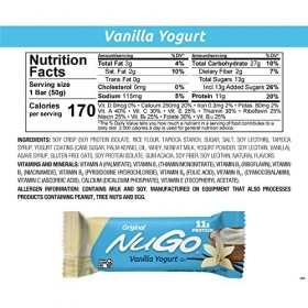 NuGo All-Natural Nutrition Bar, Vanilla Yogurt, 1.76-Ounce Bars Pack of 15 
