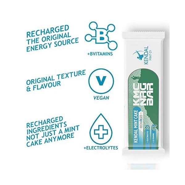 KMC NRG BAR: Kendal Mint Cake - Uni 6 barres de 85 g | Pour le sport, la course, la randonnée, le cyclisme | Convient aux v