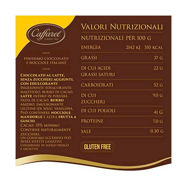 Caffarel Barre de sucre sans lait ajouté, 1,6 kg