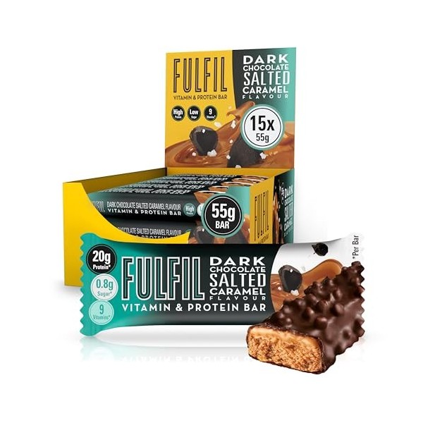 Fulfil Vitamin & Protein Bar 15X55G Dark Choc Salted Caramel