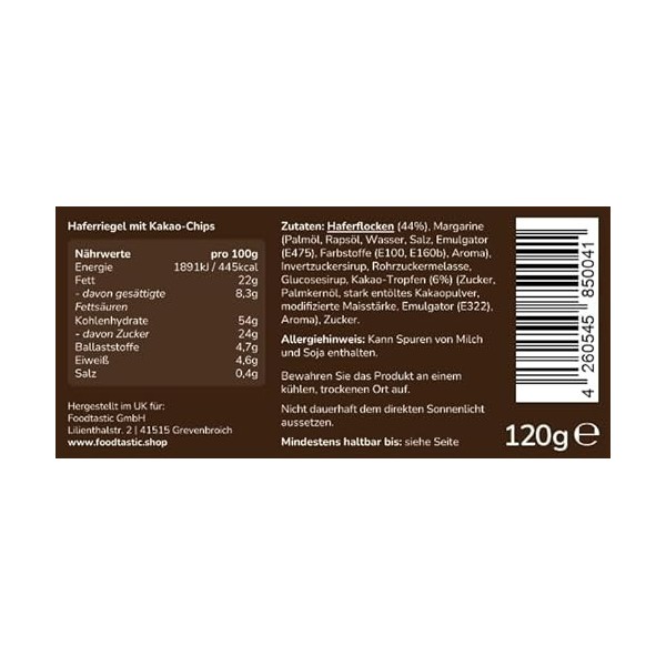 Foodtastic PowerCakes Choco Chip Box 30 x 120g