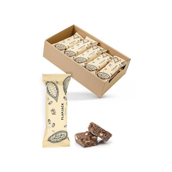 KoRo - Barres de céréales "Flapjack"au chocolat 15 x 60 g - Barre énergétique pour la route et après le sport - Avec des noix