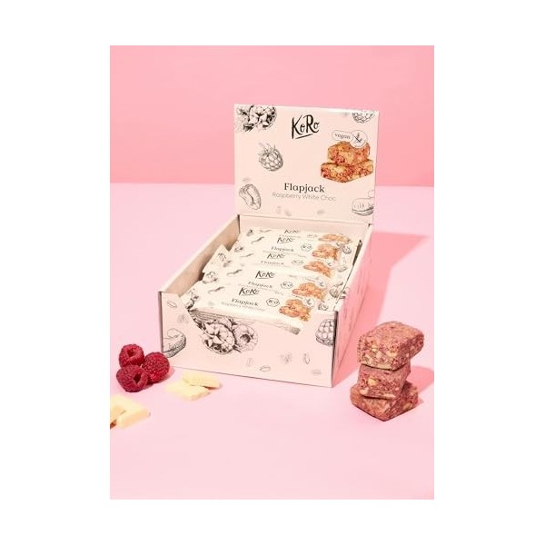 KoRo - Barres de céréales "Flapjack"au chocolat 15 x 60 g - Barre énergétique pour la route et après le sport - Avec des noix
