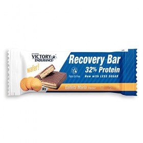Victory Endurance Recovery Bar 12x35g Goût Biscuit Barre Gaufrette Protéinée de Récupération Post-entraînement Avec 32% de 