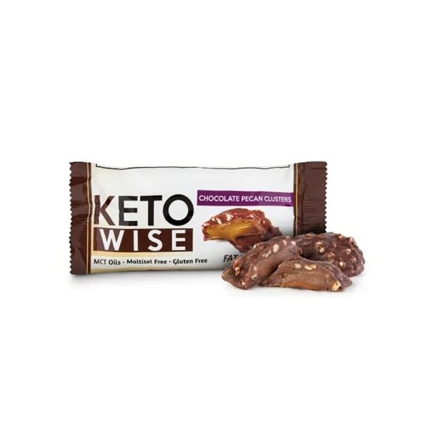 Keto Wise Fat Bombs Lot de 16 paquets de 32 g de chocolat et noix de pécan