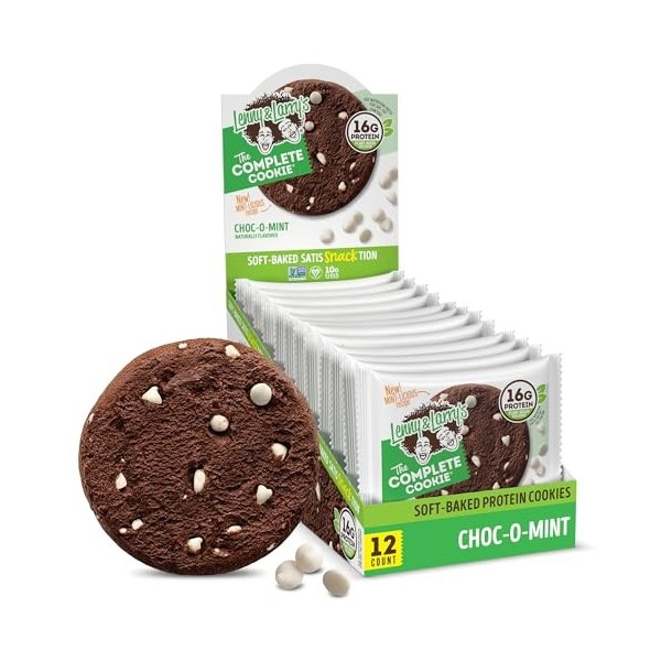 Lenny & Larrys The Complete Cookie Protéines Végétariennes Choc-O-Mint Barres nutritives