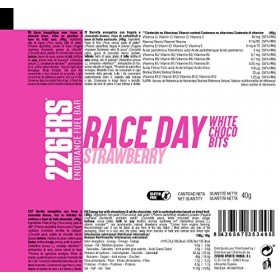 226ERS Race Day Bars, Barres Energétiques Végane pour une Meilleure Endurance, Energy Bars, Fraise - 30 barres x 40gr