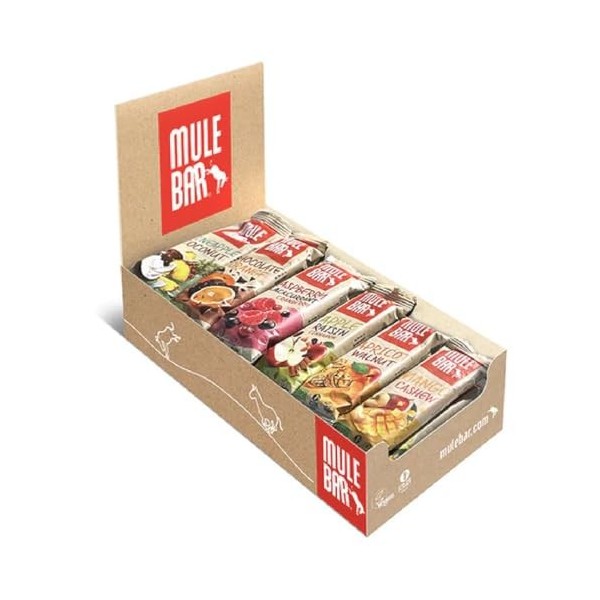 MULEBAR - Boite De 30 Barres Energétiques Mixées - Texture Moelleuse - Facile À Digérer - 100% Naturel, Vegan - Fabriqué En F...