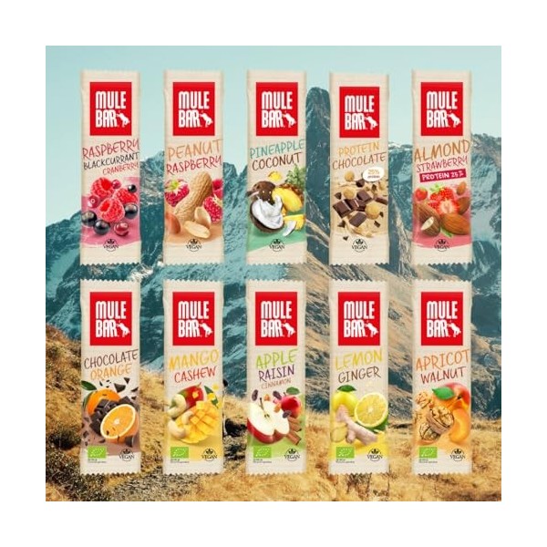 MULEBAR - Boite De 30 Barres Energétiques Mixées - Texture Moelleuse - Facile À Digérer - 100% Naturel, Vegan - Fabriqué En F...