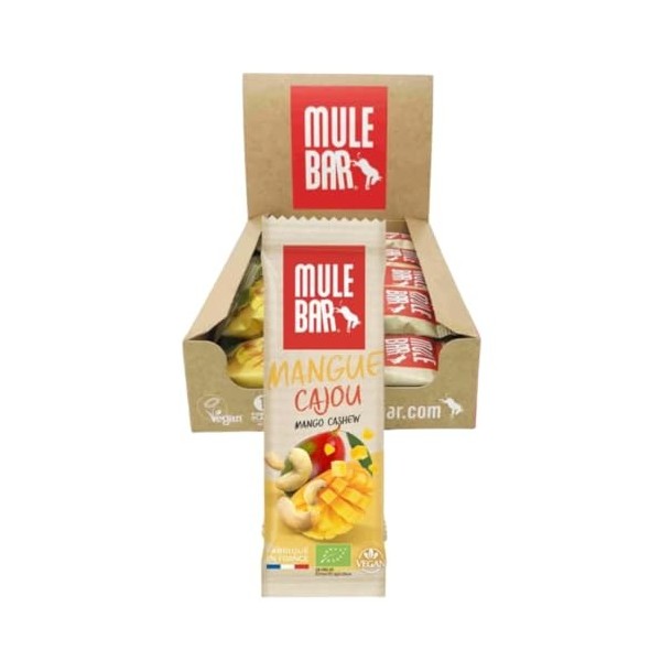 MULEBAR - Boite De 30 Barres Energétiques Mixées - Texture Moelleuse - Facile À Digérer - 100% Naturel, Vegan - Fabriqué En F...