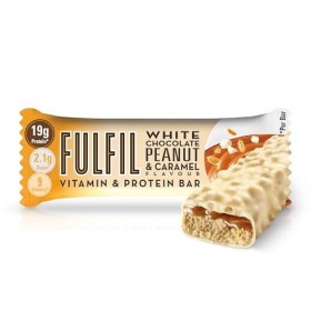 Fulfil Barre de vitamines et de protéines au chocolat blanc saveur cacahuète et caramel 55 g