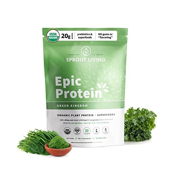 Sprout Living Epic Protein Green Kingdom, 454g Barres nutritives