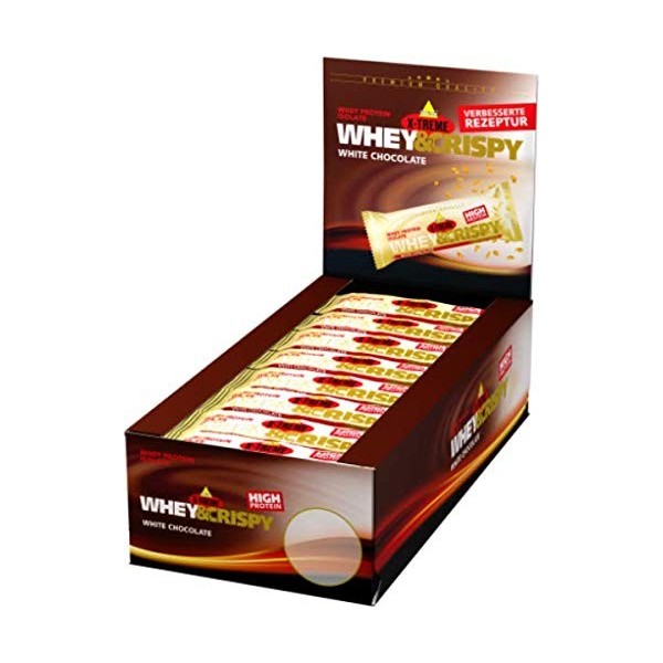 INKOSPOR X-Treme Whey & Crispy, 24 x 50 g Riegel White Chocolate 