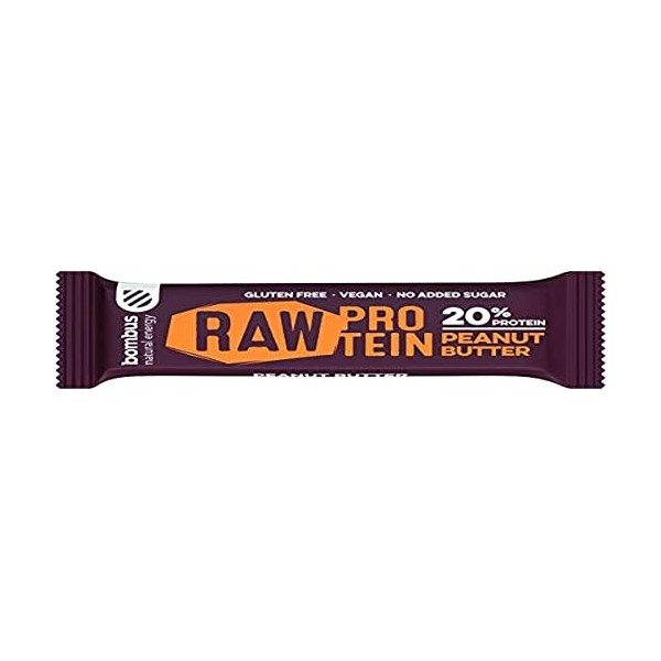 Bombus Natural Energy Protéines Barres RAW Protéines Beurre darachide 50 g