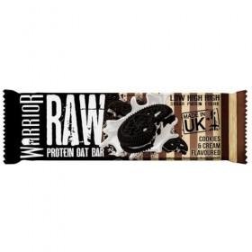 Warrior Raw Flapjack Barres Protéinées – 12 x 75 g, Faible Sucre, Riche en Fibres – Snack Protéiné Sain pour Petit-Déjeuner, 