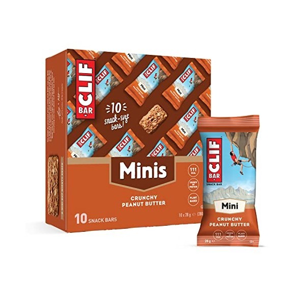 CLIF BAR Minis - Barre Snack - Chip de Chocolat - Protéine Végétale - 10 x 28 g Barres nutritives